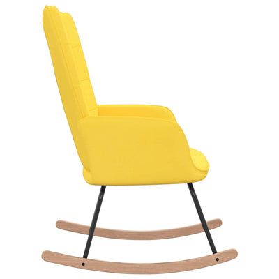 vidaXL Rocking Chair Mustard Yellow Fabric