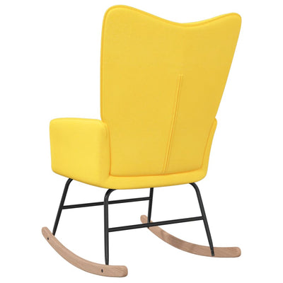 vidaXL Rocking Chair Mustard Yellow Fabric