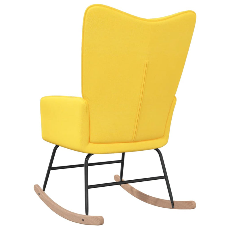 vidaXL Rocking Chair Mustard Yellow Fabric