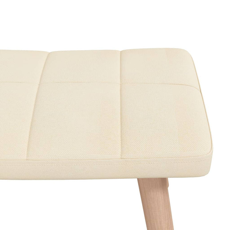 vidaXL Rocking Chair with a Stool Cream Fabric