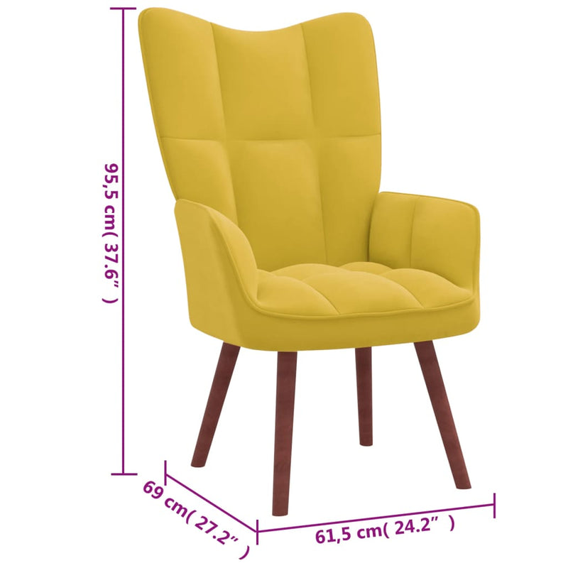 vidaXL Relaxing Chair with a Stool Cream White Velvet