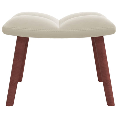 vidaXL Relaxing Chair with a Stool Cream White Velvet