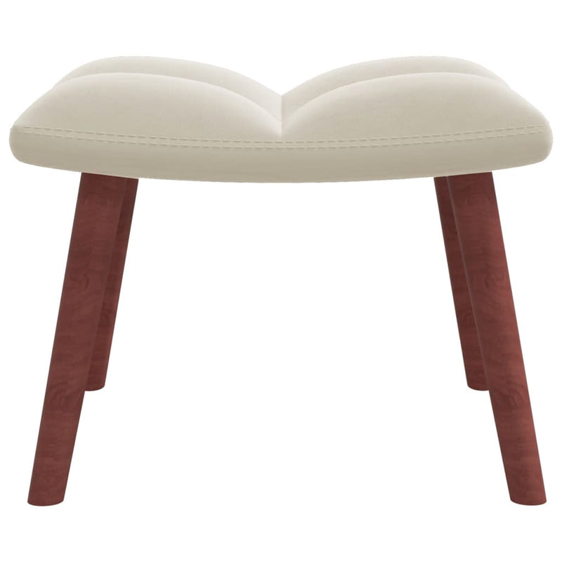 vidaXL Relaxing Chair with a Stool Cream White Velvet
