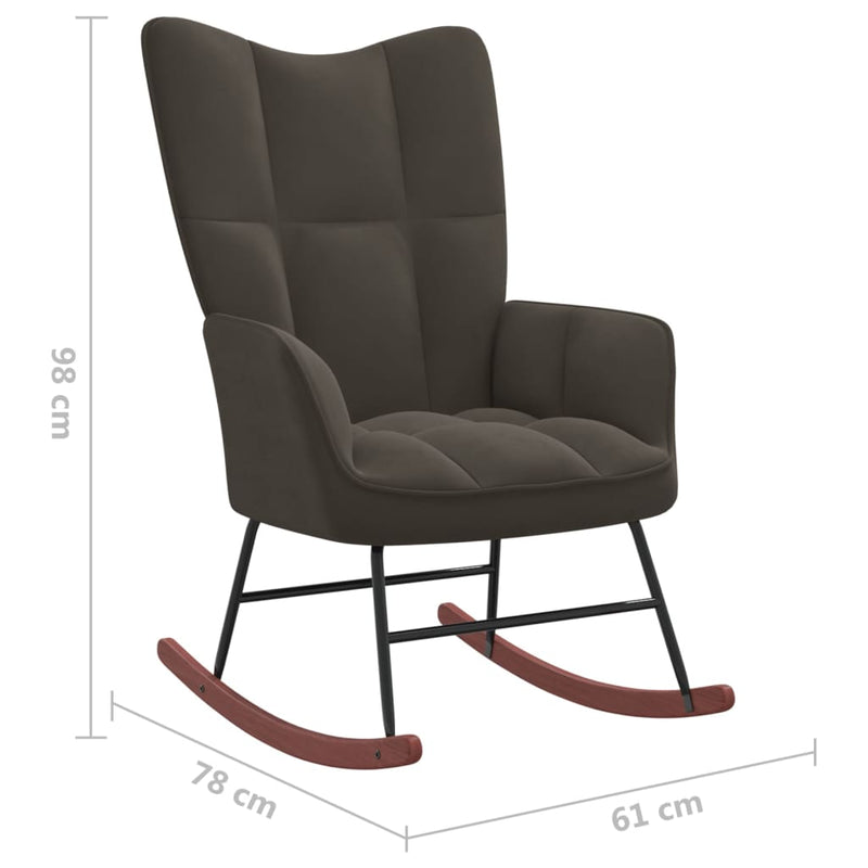 vidaXL Rocking Chair Black Velvet