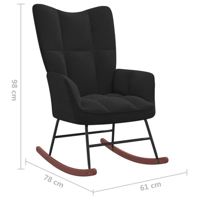 vidaXL Rocking Chair Black Velvet