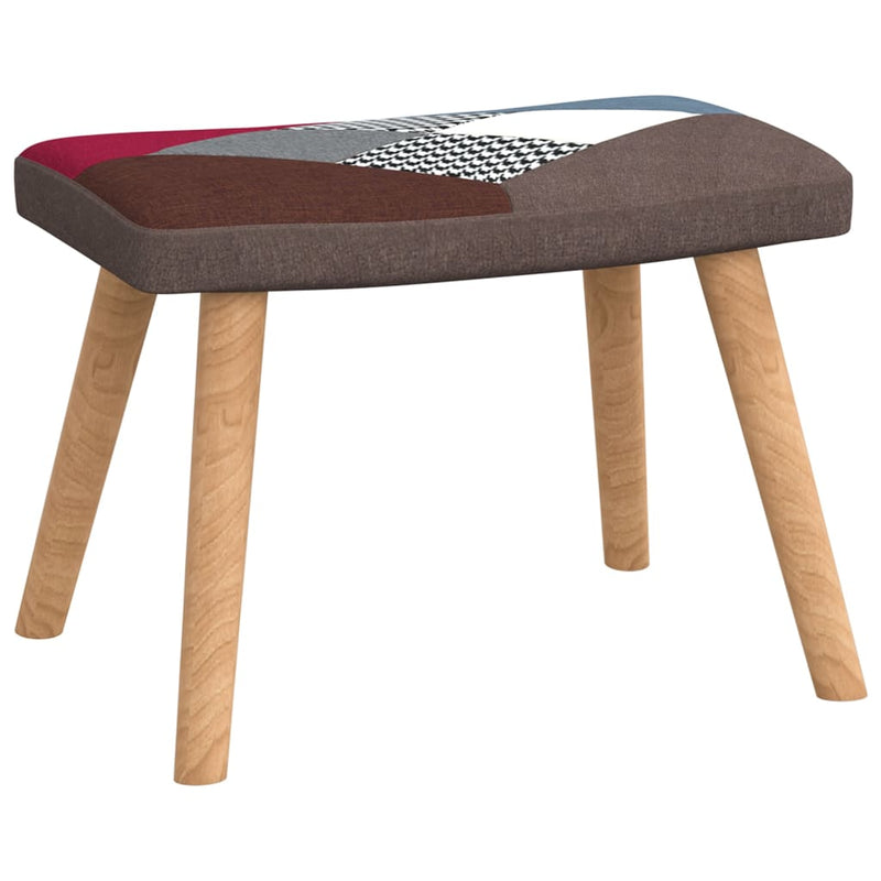 vidaXL Relaxing Chair with a Stool Patchwork Fabric