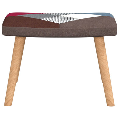 vidaXL Relaxing Chair with a Stool Patchwork Fabric
