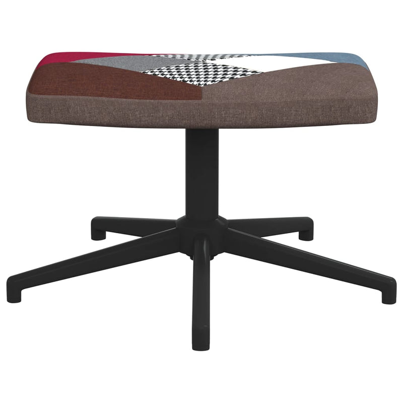 vidaXL Relaxing Chair with a Stool Patchwork Fabric