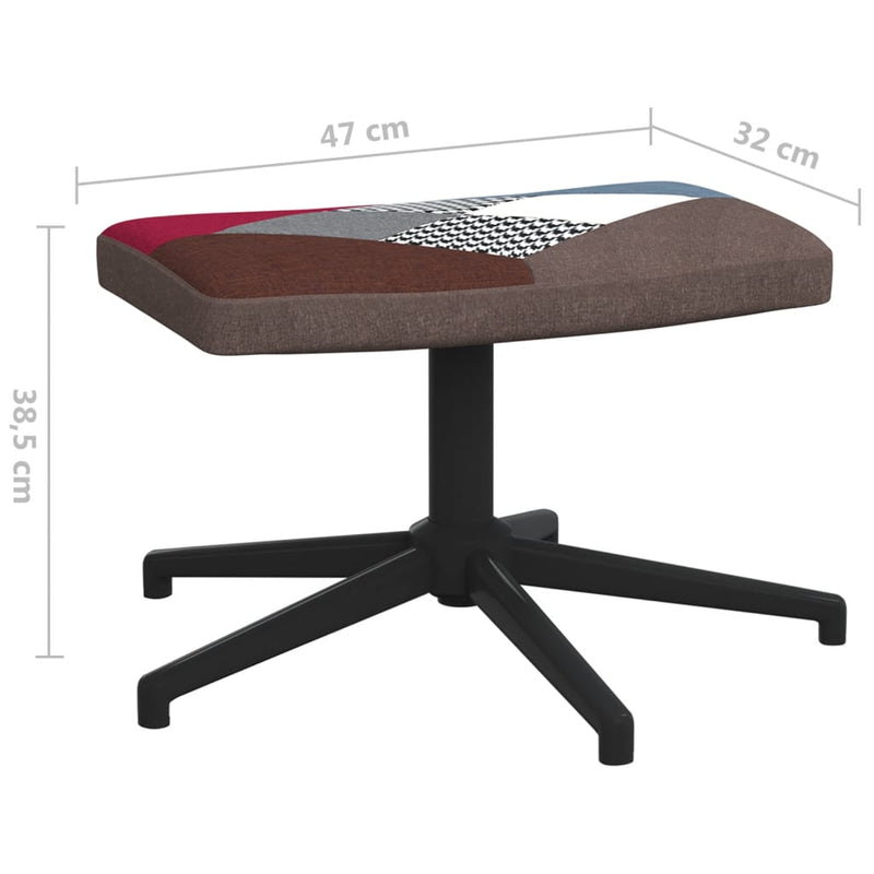 vidaXL Relaxing Chair with a Stool Patchwork Fabric