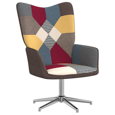 vidaXL Relaxing Chair with a Stool Patchwork Fabric