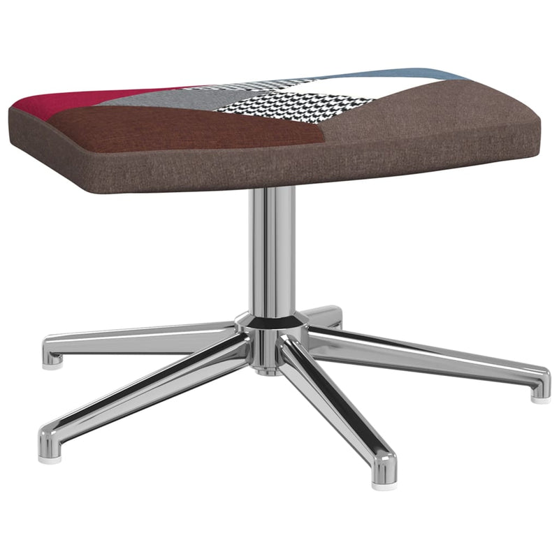 vidaXL Relaxing Chair with a Stool Patchwork Fabric