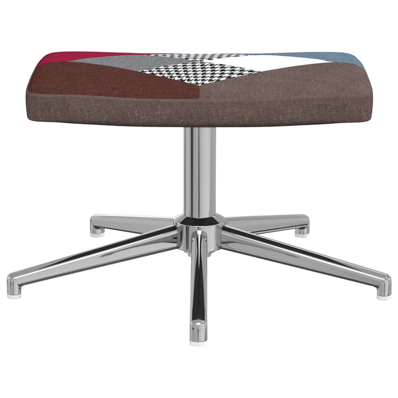 vidaXL Relaxing Chair with a Stool Patchwork Fabric