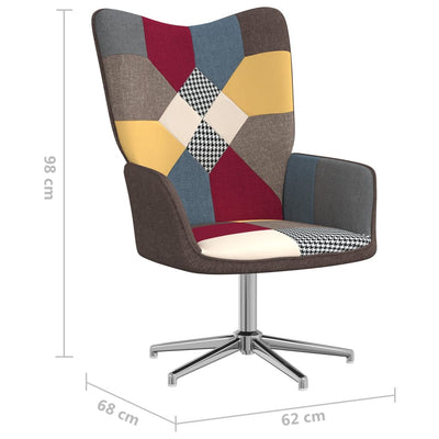 vidaXL Relaxing Chair with a Stool Patchwork Fabric
