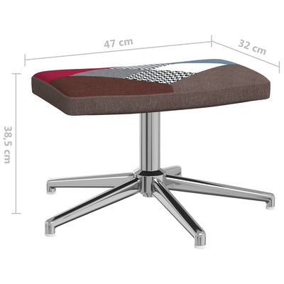 vidaXL Relaxing Chair with a Stool Patchwork Fabric