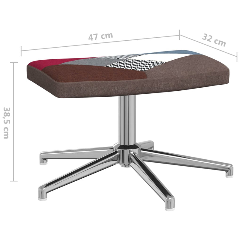 vidaXL Relaxing Chair with a Stool Patchwork Fabric