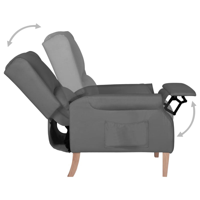 vidaXL Reclining Chair Cream Fabric