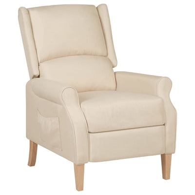 vidaXL Reclining Chair Cream Fabric