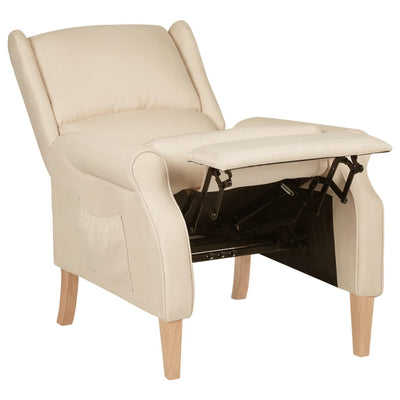 vidaXL Reclining Chair Cream Fabric