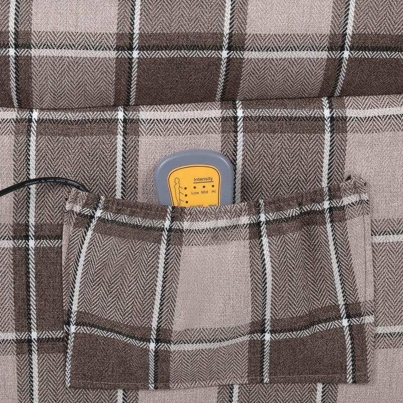 vidaXL Massage Reclining Chair Beige Fabric