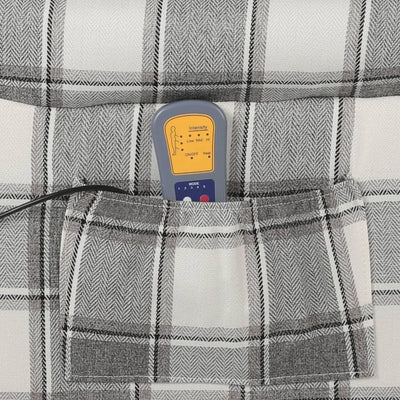 vidaXL Massage Reclining Chair White Grey Fabric