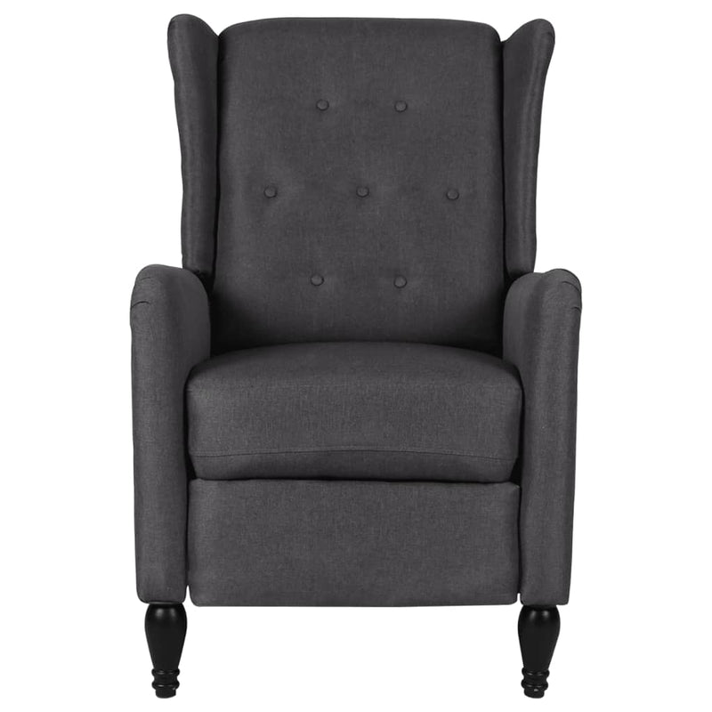 vidaXL Reclining Chair Dark Grey Fabric