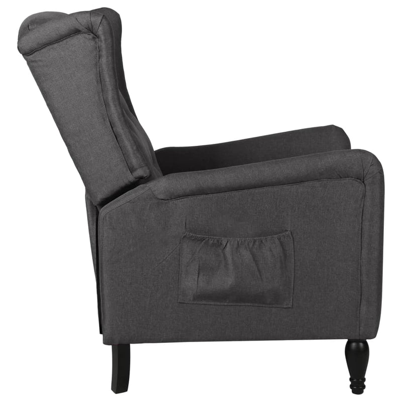 vidaXL Reclining Chair Dark Grey Fabric