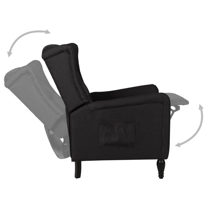 vidaXL Reclining Chair Dark Grey Fabric
