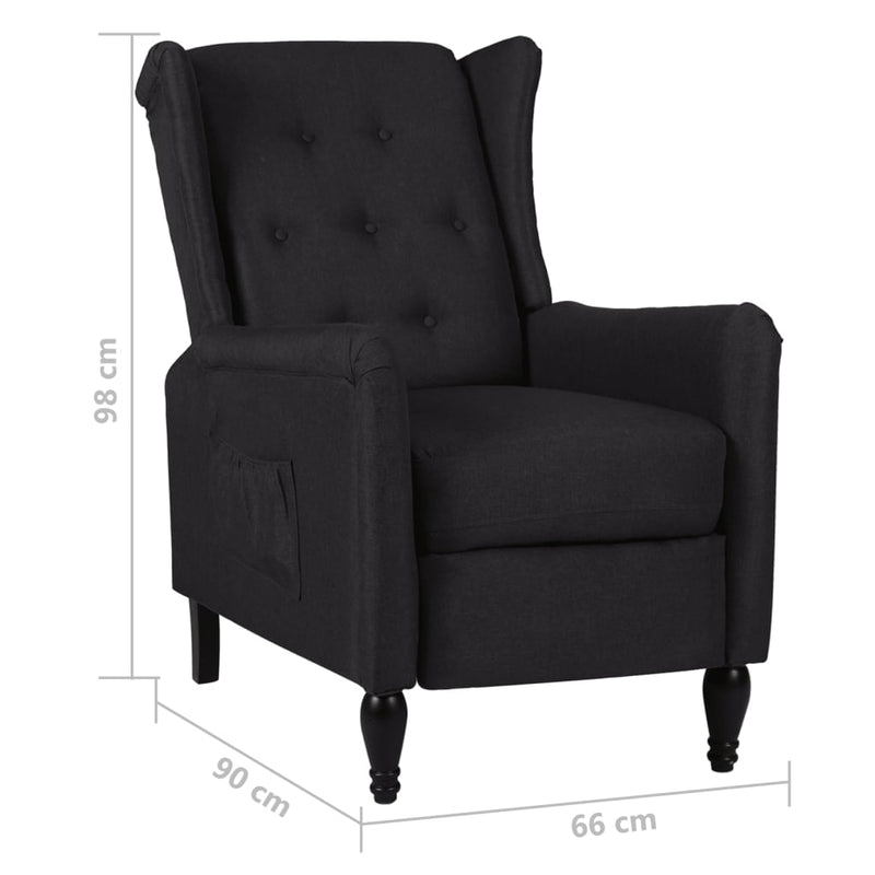 vidaXL Reclining Chair Dark Grey Fabric