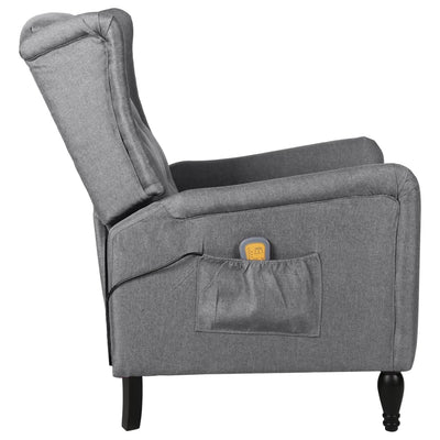 vidaXL Massage Reclining Chair Dark Grey Fabric