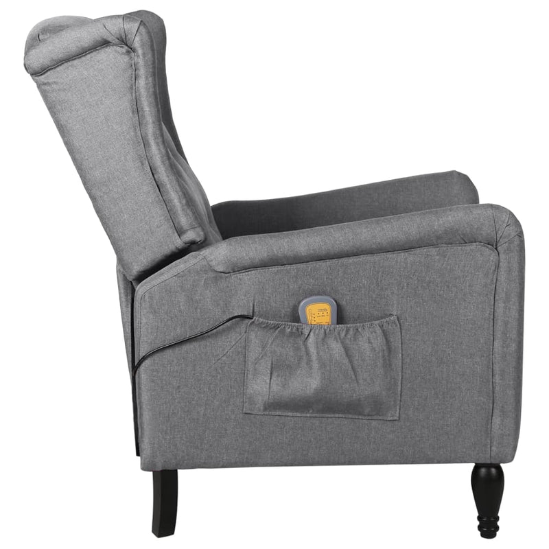vidaXL Massage Reclining Chair Dark Grey Fabric