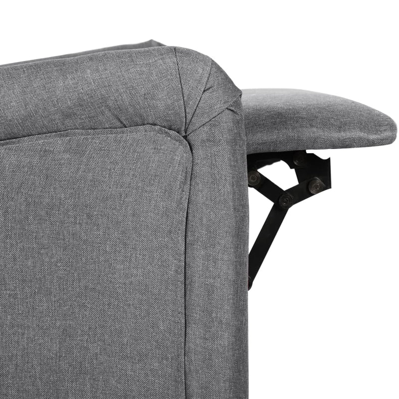 vidaXL Massage Reclining Chair Dark Grey Fabric