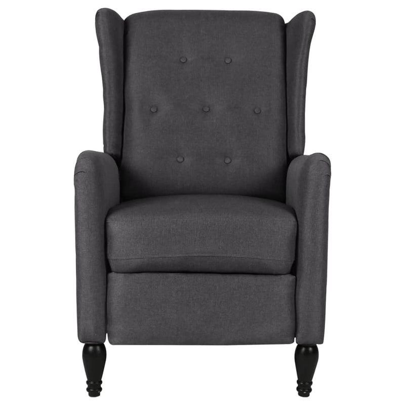 vidaXL Massage Reclining Chair Dark Grey Fabric