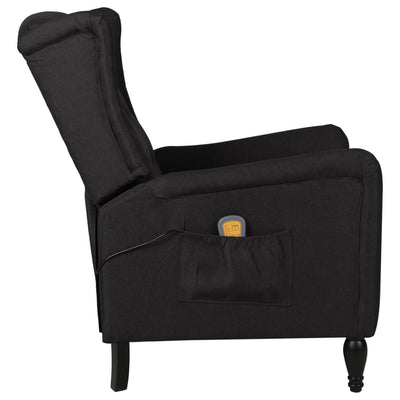 vidaXL Massage Reclining Chair Dark Grey Fabric