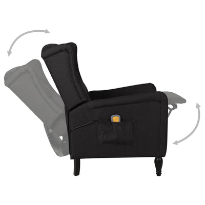 vidaXL Massage Reclining Chair Dark Grey Fabric
