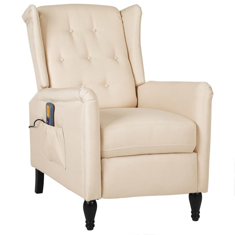 vidaXL Massage Reclining Chair Dark Grey Fabric