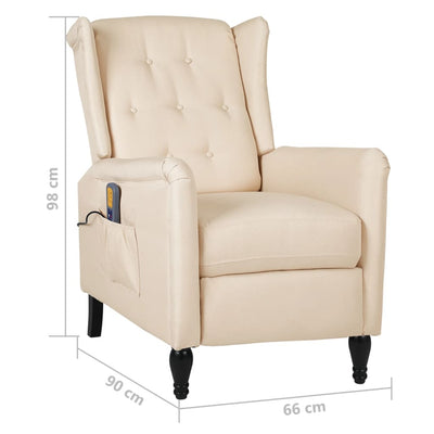 vidaXL Massage Reclining Chair Dark Grey Fabric