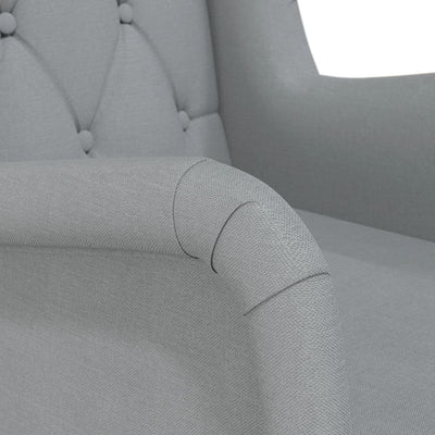 vidaXL Armchair with Solid Rubber Wood Feet Black Fabric