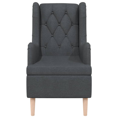 vidaXL Armchair with Solid Rubber Wood Feet Black Fabric