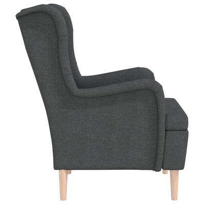 vidaXL Armchair with Solid Rubber Wood Feet Black Fabric