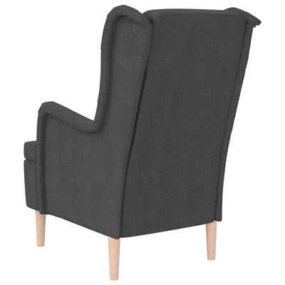 vidaXL Armchair with Solid Rubber Wood Feet Black Fabric