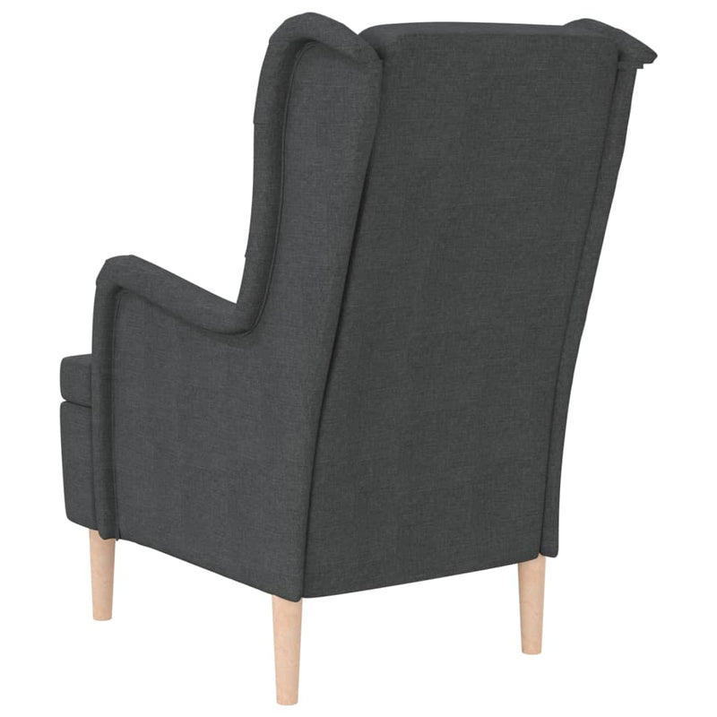 vidaXL Armchair with Solid Rubber Wood Feet Black Fabric