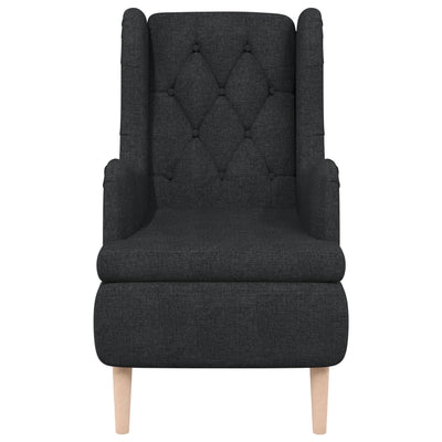 vidaXL Armchair with Solid Rubber Wood Feet Black Fabric
