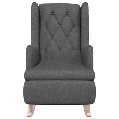 vidaXL Armchair with Solid Rubber Wood Rocking Legs Cream Fabric