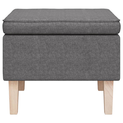 vidaXL Stool with Wooden Legs Black Fabric