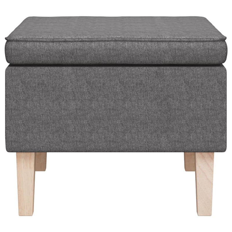 vidaXL Stool with Wooden Legs Black Fabric