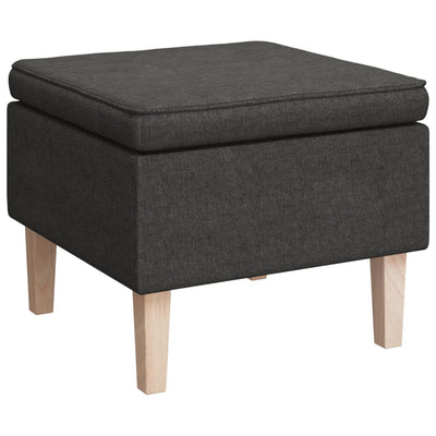 vidaXL Stool with Wooden Legs Black Fabric