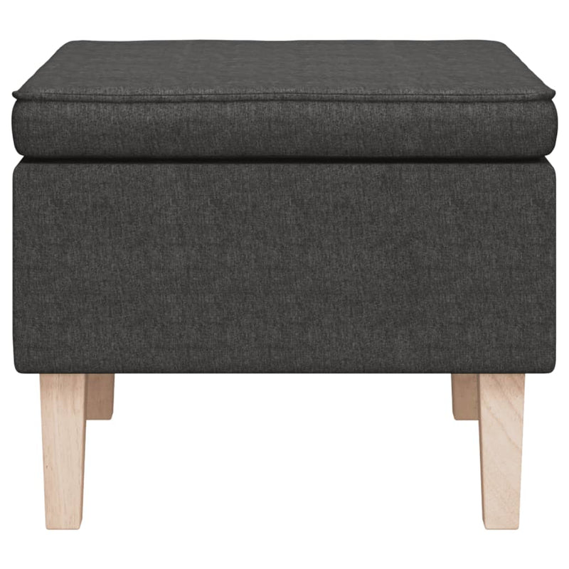 vidaXL Stool with Wooden Legs Black Fabric