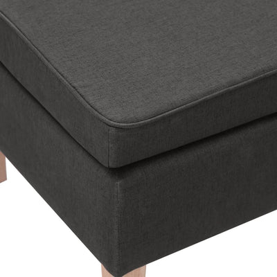 vidaXL Stool with Wooden Legs Black Fabric