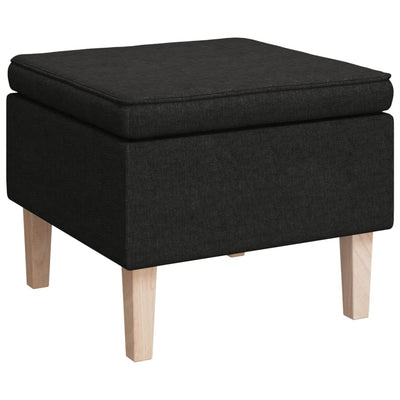 vidaXL Stool with Wooden Legs Black Fabric