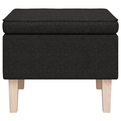vidaXL Stool with Wooden Legs Black Fabric